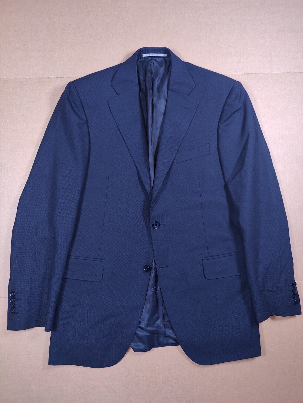 Canali Navy 100% Wool Travel Water Resistant Blazer Sz 48 EU 38 US Made In Italy